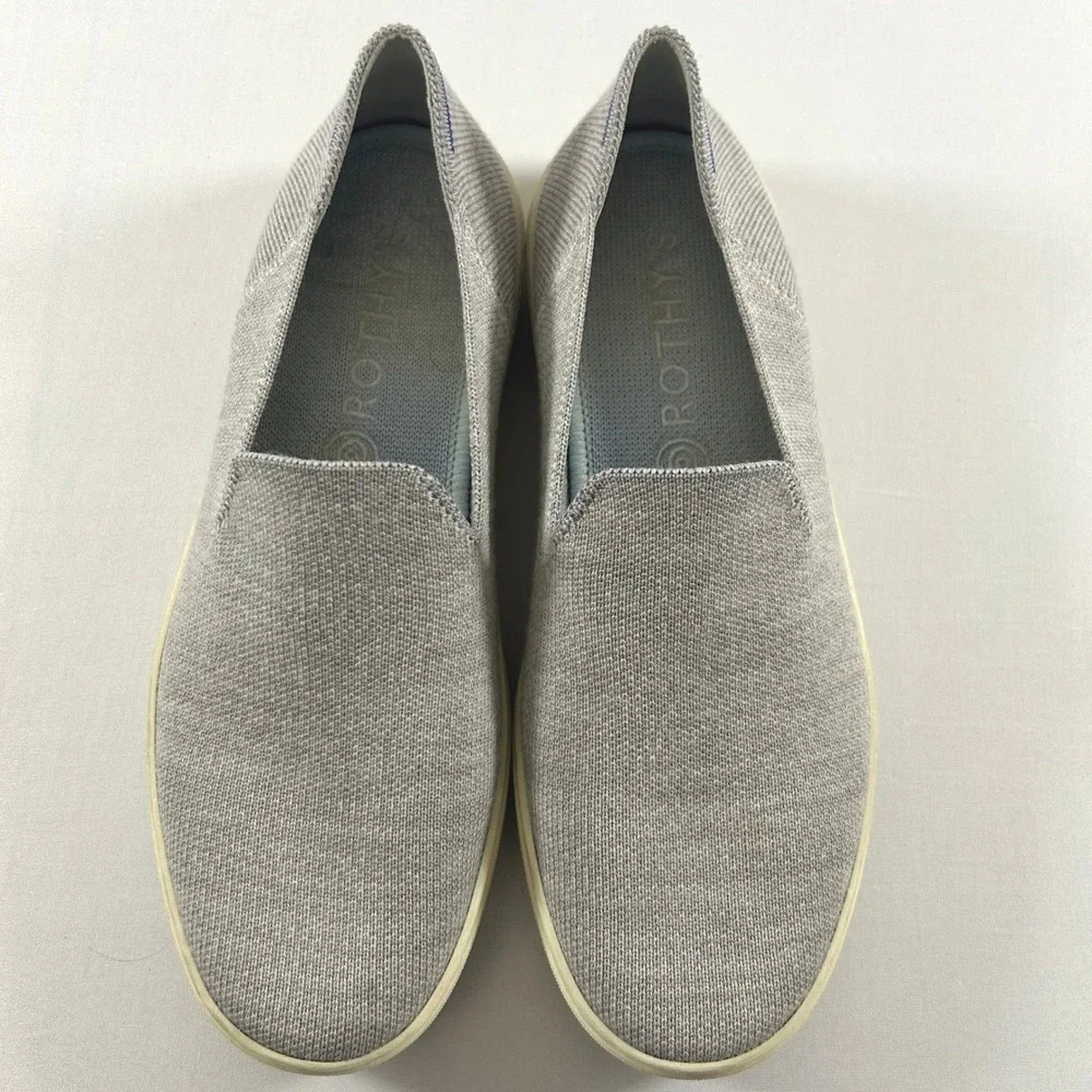Rothy's The Sneaker Women 7.5 Heather Grey Slip On Knit Comfort Washable Flat